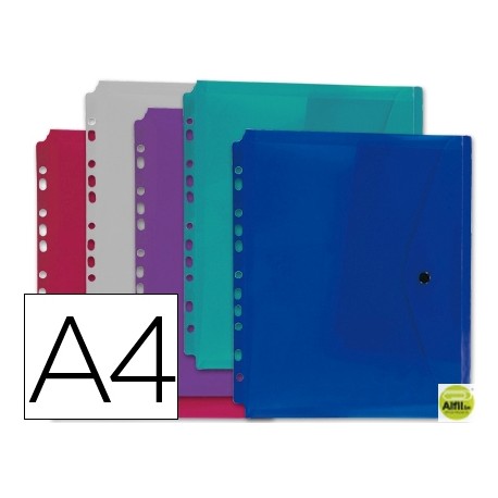 CARPETA BEAUTONE DOSSIER BROCHE 36669 POLIPROPILENO DIN A4 PACK DE 5 COL.SURTIDOS TRANSPARENTES MULT