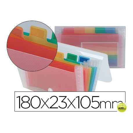 CARPETA BEAUTONE CLASIFICADOR FUELLE 42464 POLIPROPILENO MINI -SPECTRAFILE 6 DEPARTAMENTOS