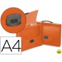 CARPETA BEAUTONE PORTADOCUMENTOS BROCHE 34621 POLIPROPILENO DIN A4 NARANJA TRANSPARENTE CON ASA