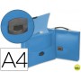 CARPETA BEAUTONE PORTADOCUMENTOS BROCHE 34622 POLIPROPILENO DIN A4 AZUL TRANSPARENTE CON ASA