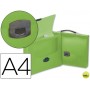 CARPETA BEAUTONE PORTADOCUMENTOS BROCHE 34623 POLIPROPILENO DIN A4 VERDE TRANSPARENTE CON ASA