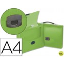 CARPETA BEAUTONE PORTADOCUMENTOS BROCHE 34623 POLIPROPILENO DIN A4 VERDE TRANSPARENTE CON ASA
