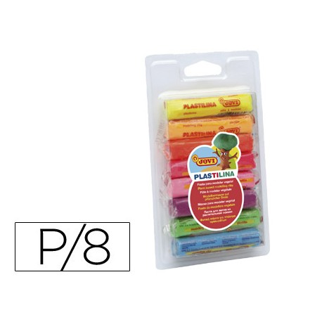 PLASTILINA JOVI FLUORESCENTE -BLISTER DE 8 BARRAS