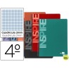 BLOC ESPIRAL LIDERPAPEL CUARTO INSPIRE TAPA EXTRADURA 80H 60G MILIMETRADO 2MM CON MARGEN. COLORES SU