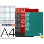 BLOC ESPIRAL LIDERPAPEL A4 MICRO INSPIRE TAPA EXTRADURA 160H 60G CUADRO 5MM 5 BANDAS 4 TALADROS. COL