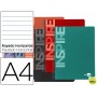 BLOC ESPIRAL LIDERPAPEL A4 MICRO INSPIRE TAPA EXTRADURA 160H 60G HORIZONTAL 5 BANDAS 4 TALADROS. COL