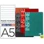 BLOC ESPIRAL LIDERPAPEL A5 MICRO INSPIRE TAPA EXTRADURA 160H 60G HORIZONTAL 5 BANDAS 6 TALADROS. COL