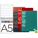 BLOC ESPIRAL LIDERPAPEL A5 MICRO INSPIRE TAPA EXTRADURA 160H 60G HORIZONTAL 5 BANDAS 6 TALADROS. COL
