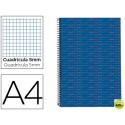 BLOC ESPIRAL LIDERPAPEL A4 MICRO MULTILIDER TAPA FORRADA 140H 70G CUADRO 5MM 5 BANDAS 4 TALADROS. AZ