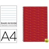 BLOC ESPIRAL LIDERPAPEL A4 MICRO MULTILIDER TAPA FORRADA 140H 70G HORIZONTAL 5 BANDAS 4 TALADROS. RO