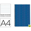 BLOC ESPIRAL LIDERPAPEL A4 MICRO MULTILIDER TAPA FORRADA 140H 70G HORIZONTAL 5 BANDAS 4 TALADROS. AZ