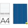 BLOC ESPIRAL LIDERPAPEL A4 MICRO MULTILIDER TAPA FORRADA 140H 70G HORIZONTAL 5 BANDAS 4 TALADROS. AZ