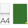 BLOC ESPIRAL LIDERPAPEL A4 MICRO MULTILIDER TAPA FORRADA 140H 70G HORIZONTAL 5 BANDAS 4 TALADROS. VE