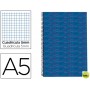 BLOC ESPIRAL LIDERPAPEL A5 MICRO MULTILIDER TAPA FORRADA 140H 70G CUADRO 5MM 5 BANDAS 6 TALADROS. AZ