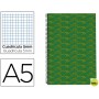 BLOC ESPIRAL LIDERPAPEL A5 MICRO MULTILIDER TAPA FORRADA 140H 70G CUADRO 5MM 5 BANDAS 6 TALADROS. VE
