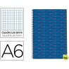 BLOC ESPIRAL LIDERPAPEL A6 MICRO MULTILIDER TAPA FORRADA 140H 70G CUADRO 5MM 5 BANDAS. AZUL