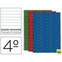 BLOC ESPIRAL LIDERPAPEL CUARTO MULTILIDER TAPA FORRADA 80H 70G HORIZONTAL CON MARGEN. COLORES SURTID