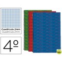 BLOC ESPIRAL LIDERPAPEL CUARTO MULTILIDER TAPA FORRADA 80H 70G MILIMETRADO 2MM CON MARGEN. COLORES S