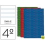 BLOC ESPIRAL LIDERPAPEL CUARTO MULTILIDER TAPA FORRADA 80H 70G PAUTA 2.5MM CON MARGEN. COLORES SURTI