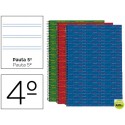 BLOC ESPIRAL LIDERPAPEL CUARTO MULTILIDER TAPA FORRADA 80H 70G PAUTA 2.5MM CON MARGEN. COLORES SURTI