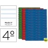 BLOC ESPIRAL LIDERPAPEL CUARTO MULTILIDER TAPA FORRADA 80H 70G PAUTA 2.5MM CON MARGEN. COLORES SURTI
