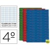 BLOC ESPIRAL LIDERPAPEL CUARTO MULTILIDER TAPA FORRADA 80H 70G CUADRO 3MM CON MARGEN. COLORES SURTID