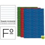 BLOC ESPIRAL LIDERPAPEL FOLIO MULTILIDER TAPA FORRADA 80H 70G HORIZONTAL CON MARGEN. COLORES SURTIDO