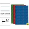 BLOC ESPIRAL LIDERPAPEL FOLIO MULTILIDER TAPA FORRADA 80H 70G HORIZONTAL CON MARGEN. COLORES SURTIDO