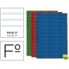 BLOC ESPIRAL LIDERPAPEL FOLIO MULTILIDER TAPA FORRADA 80H 70G PAUTA 2.5MM CON MARGEN. COLORES SURTID