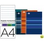BLOC ESPIRAL LIDERPAPEL A4 MICRO CLASSIC TAPA FORRADA 160H 60G HORIZONTAL 5 BANDAS 4 TALADROS. COLOR