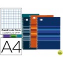 BLOC ESPIRAL LIDERPAPEL A4 MICRO CLASSIC TAPA FORRADA 160H 60G CUADRO 5MM 5 BANDAS 4 TALADROS. COLOR