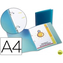 CARPETA BEAUTONE 2 ANILLAS REDONDAS MINI 15 MM 49072 POLIPROPILENO DIN A4 AZUL