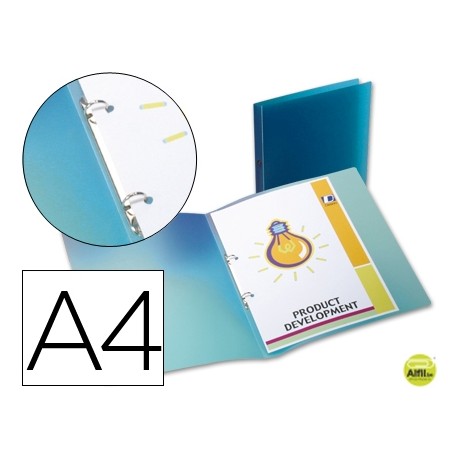 CARPETA BEAUTONE 2 ANILLAS REDONDAS MINI 15 MM 49072 POLIPROPILENO DIN A4 AZUL