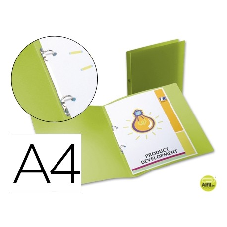 CARPETA BEAUTONE 2 ANILLAS REDONDAS MINI 15 MM 49073 POLIPROPILENO DIN A4 VERDE