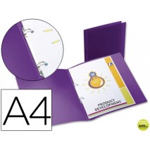 CARPETA BEAUTONE 2 ANILLAS REDONDAS MINI 15 MM 49076 POLIPROPILENO DIN A4 VIOLETA