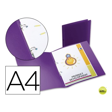 CARPETA BEAUTONE 2 ANILLAS REDONDAS MINI 15 MM 49076 POLIPROPILENO DIN A4 VIOLETA