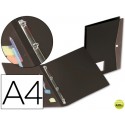 CARPETA BEAUTONE 4 ANILLAS REDONDAS MINI 15 MM 33075 POLIPROPILENO DIN A4 NEGRA CON DOSSIER BROCHE E