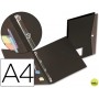 CARPETA BEAUTONE 4 ANILLAS REDONDAS MINI 15 MM 33075 POLIPROPILENO DIN A4 NEGRA CON DOSSIER BROCHE E