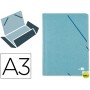 CARPETA GOMAS LIDERPAPEL A3 3 SOLAPAS CARTON PRESPAN VERDE
