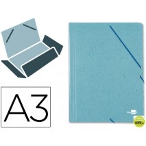 CARPETA GOMAS LIDERPAPEL A3 3 SOLAPAS CARTON PRESPAN VERDE