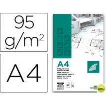 BLOC PAPEL VEGETAL LIDERPAPEL ENCOLADO 210X297MM 50 HOJAS 95G/M2