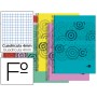 BLOC ESPIRAL LIDERPAPEL FOLIO CLASSIC TAPA POLIPROPILENO 80H 60G CUADRO 4MM CON MARGEN. COLORES SURT
