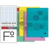 BLOC ESPIRAL LIDERPAPEL FOLIO CLASSIC TAPA POLIPROPILENO 80H 60G CUADRO 4MM CON MARGEN. COLORES SURT