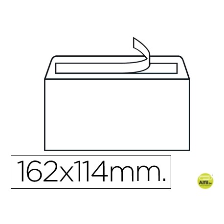 SOBRE LIDERPAPEL N.19 BLANCO C6 114X162 MM TIRA DE SILICONA