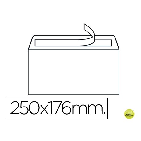SOBRE LIDERPAPEL BLANCO B5 SOLAPA RECTA 176X250 MM TIRA DE SILICONA