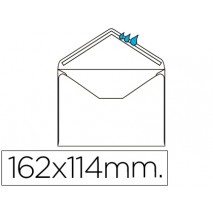 SOBRE LIDERPAPEL N.21 BLANCO C6 114X162 MM ENGOMADO SOLAPA DE PICO