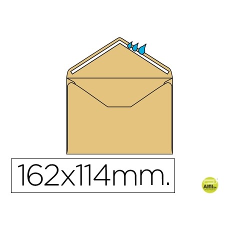 SOBRE LIDERPAPEL N.23 CREMA C6 114X162 MM ENGOMADO SOLAPA DE PICO