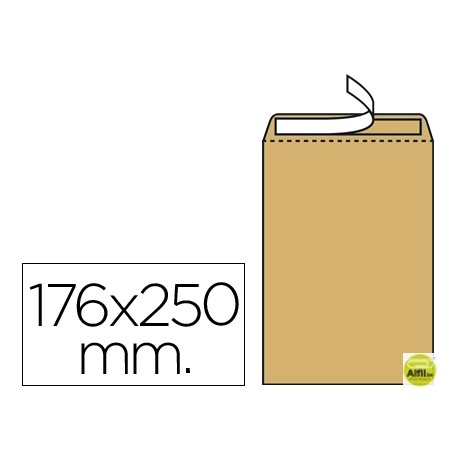 SOBRE LIDERPAPEL BOLSA N.14 KRAFT B5 176X250 MM TIRA DE SILICONA
