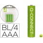 PILA Q-CONNECT ALCALINA AAA -BLISTER CON 4 PILAS