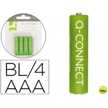 PILA Q-CONNECT ALCALINA AAA -BLISTER CON 4 PILAS